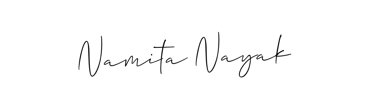 Create a beautiful signature design for name Namita Nayak. With this signature (Allison_Script) fonts, you can make a handwritten signature for free. Namita Nayak signature style 2 images and pictures png