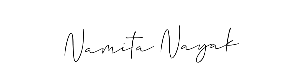 Create a beautiful signature design for name Namita Nayak. With this signature (Allison_Script) fonts, you can make a handwritten signature for free. Namita Nayak signature style 2 images and pictures png