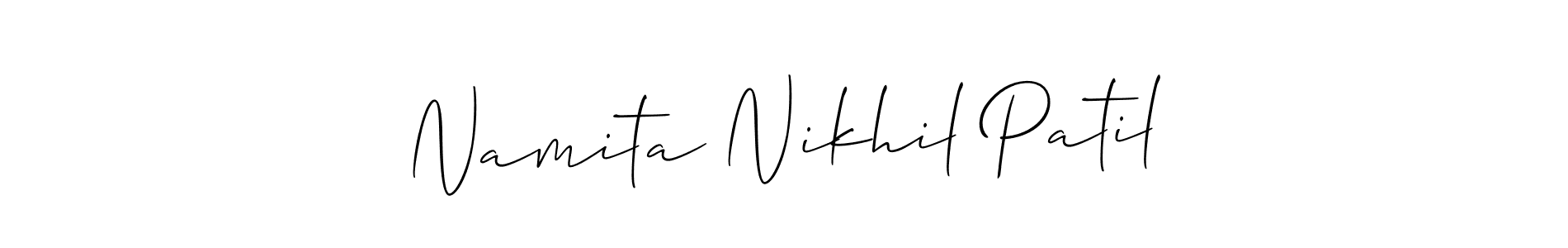 Allison_Script is a professional signature style that is perfect for those who want to add a touch of class to their signature. It is also a great choice for those who want to make their signature more unique. Get Namita Nikhil Patil name to fancy signature for free. Namita Nikhil Patil signature style 2 images and pictures png