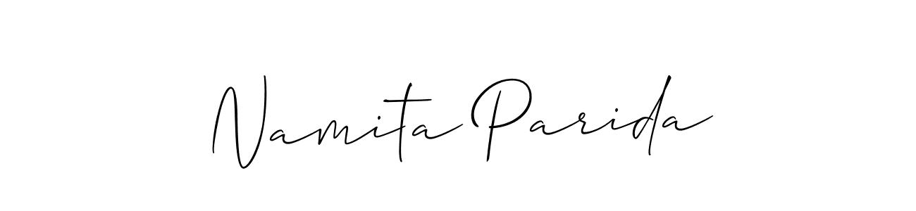 Make a short Namita Parida signature style. Manage your documents anywhere anytime using Allison_Script. Create and add eSignatures, submit forms, share and send files easily. Namita Parida signature style 2 images and pictures png