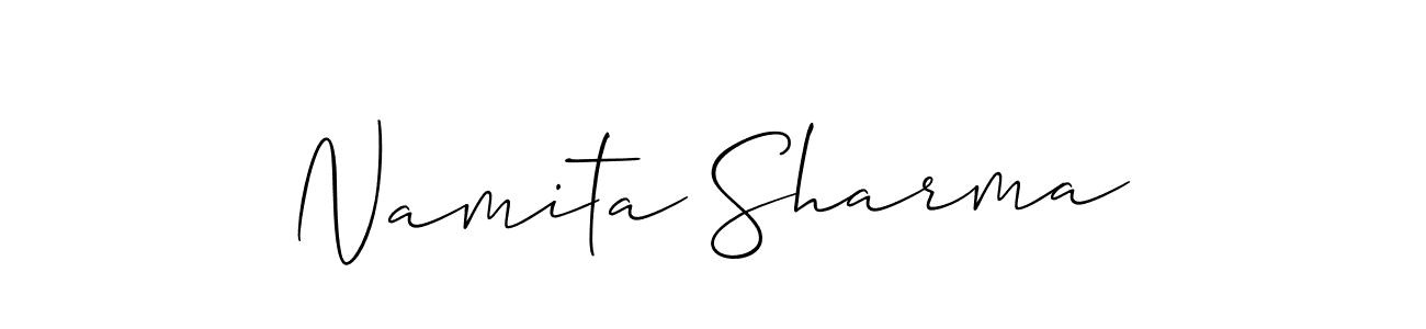 if you are searching for the best signature style for your name Namita Sharma. so please give up your signature search. here we have designed multiple signature styles  using Allison_Script. Namita Sharma signature style 2 images and pictures png