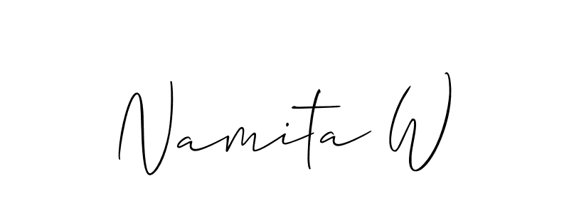 Namita W stylish signature style. Best Handwritten Sign (Allison_Script) for my name. Handwritten Signature Collection Ideas for my name Namita W. Namita W signature style 2 images and pictures png