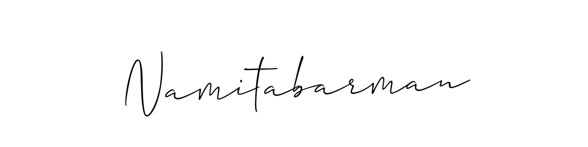 The best way (Allison_Script) to make a short signature is to pick only two or three words in your name. The name Namitabarman include a total of six letters. For converting this name. Namitabarman signature style 2 images and pictures png