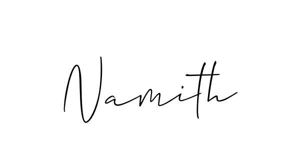 How to make Namith name signature. Use Allison_Script style for creating short signs online. This is the latest handwritten sign. Namith signature style 2 images and pictures png