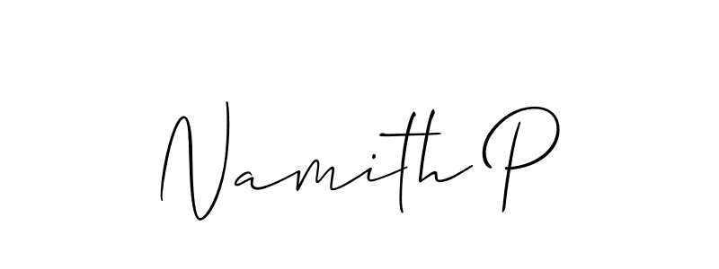 You should practise on your own different ways (Allison_Script) to write your name (Namith P) in signature. don't let someone else do it for you. Namith P signature style 2 images and pictures png