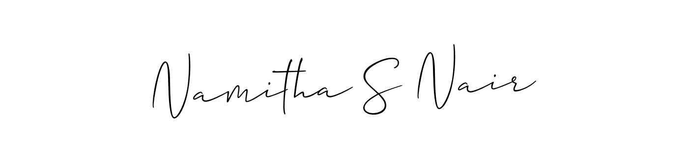 Also You can easily find your signature by using the search form. We will create Namitha S Nair name handwritten signature images for you free of cost using Allison_Script sign style. Namitha S Nair signature style 2 images and pictures png