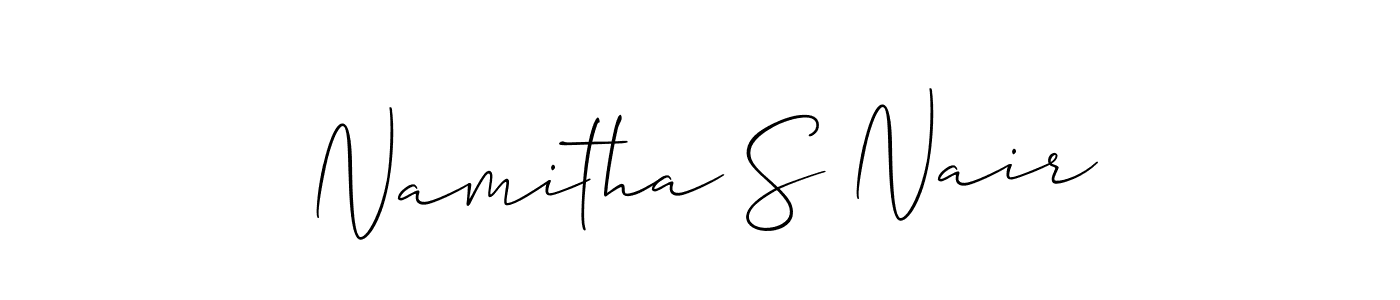 if you are searching for the best signature style for your name Namitha S Nair. so please give up your signature search. here we have designed multiple signature styles  using Allison_Script. Namitha S Nair signature style 2 images and pictures png