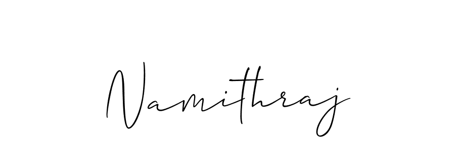 Use a signature maker to create a handwritten signature online. With this signature software, you can design (Allison_Script) your own signature for name Namithraj. Namithraj signature style 2 images and pictures png