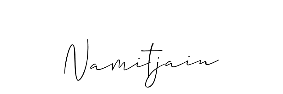 It looks lik you need a new signature style for name Namitjain. Design unique handwritten (Allison_Script) signature with our free signature maker in just a few clicks. Namitjain signature style 2 images and pictures png
