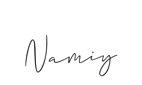 Allison_Script is a professional signature style that is perfect for those who want to add a touch of class to their signature. It is also a great choice for those who want to make their signature more unique. Get Namiy name to fancy signature for free. Namiy signature style 2 images and pictures png