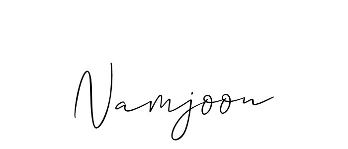 Create a beautiful signature design for name Namjoon. With this signature (Allison_Script) fonts, you can make a handwritten signature for free. Namjoon signature style 2 images and pictures png