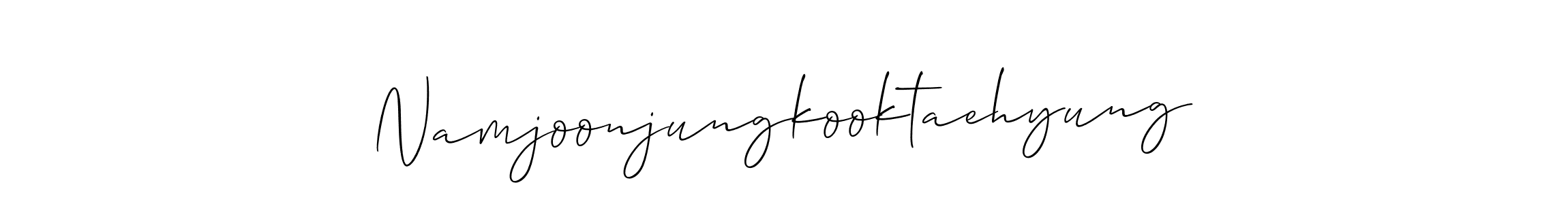 Allison_Script is a professional signature style that is perfect for those who want to add a touch of class to their signature. It is also a great choice for those who want to make their signature more unique. Get Namjoonjungkooktaehyung name to fancy signature for free. Namjoonjungkooktaehyung signature style 2 images and pictures png