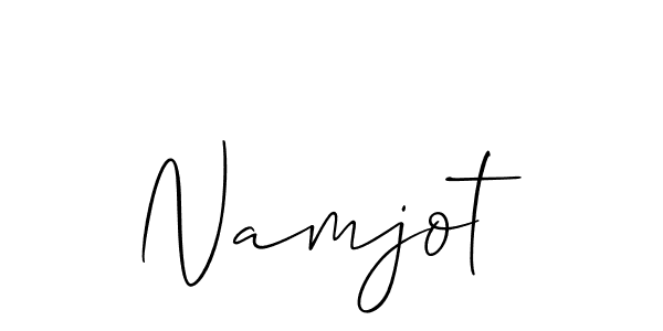 Design your own signature with our free online signature maker. With this signature software, you can create a handwritten (Allison_Script) signature for name Namjot. Namjot signature style 2 images and pictures png