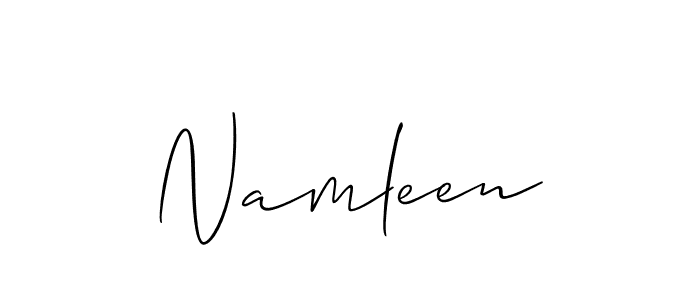 Create a beautiful signature design for name Namleen. With this signature (Allison_Script) fonts, you can make a handwritten signature for free. Namleen signature style 2 images and pictures png