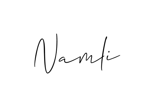 if you are searching for the best signature style for your name Namli. so please give up your signature search. here we have designed multiple signature styles  using Allison_Script. Namli signature style 2 images and pictures png