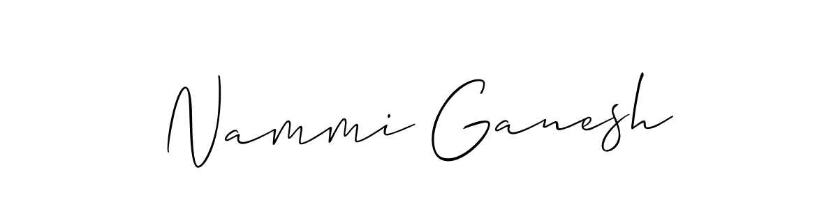 The best way (Allison_Script) to make a short signature is to pick only two or three words in your name. The name Nammi Ganesh include a total of six letters. For converting this name. Nammi Ganesh signature style 2 images and pictures png