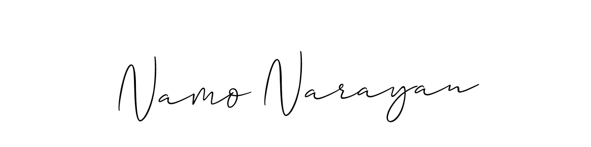 How to make Namo Narayan signature? Allison_Script is a professional autograph style. Create handwritten signature for Namo Narayan name. Namo Narayan signature style 2 images and pictures png