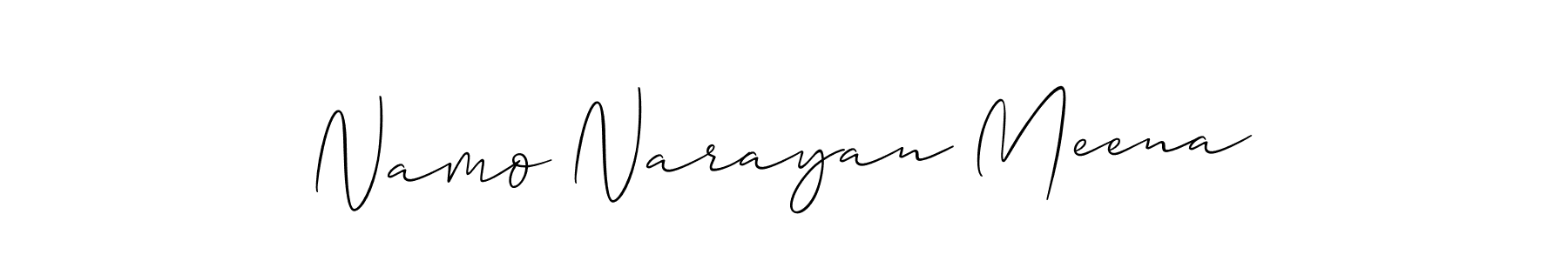 It looks lik you need a new signature style for name Namo Narayan Meena. Design unique handwritten (Allison_Script) signature with our free signature maker in just a few clicks. Namo Narayan Meena signature style 2 images and pictures png