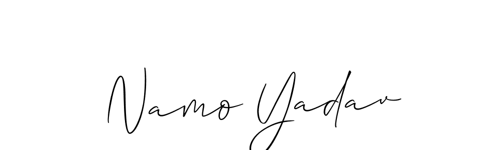 You should practise on your own different ways (Allison_Script) to write your name (Namo Yadav) in signature. don't let someone else do it for you. Namo Yadav signature style 2 images and pictures png