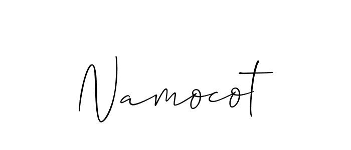 Design your own signature with our free online signature maker. With this signature software, you can create a handwritten (Allison_Script) signature for name Namocot. Namocot signature style 2 images and pictures png