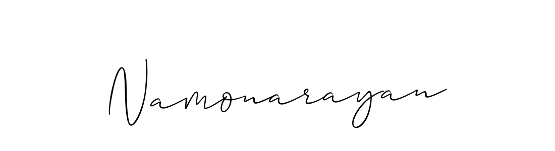 Use a signature maker to create a handwritten signature online. With this signature software, you can design (Allison_Script) your own signature for name Namonarayan. Namonarayan signature style 2 images and pictures png