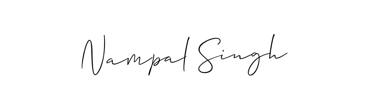 Make a beautiful signature design for name Nampal Singh. With this signature (Allison_Script) style, you can create a handwritten signature for free. Nampal Singh signature style 2 images and pictures png