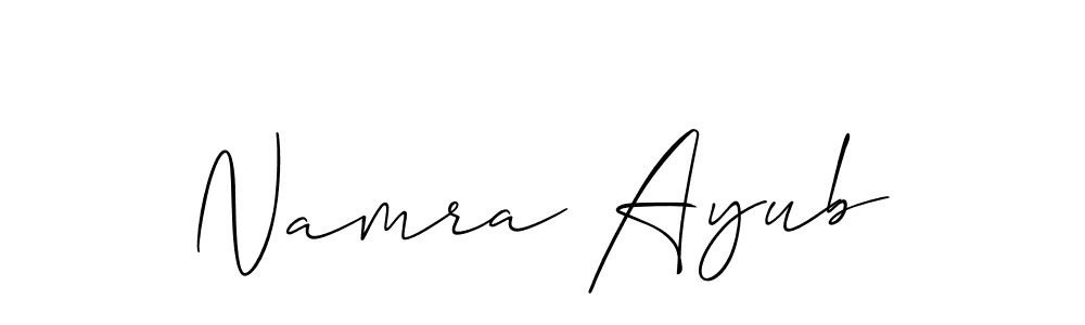 Use a signature maker to create a handwritten signature online. With this signature software, you can design (Allison_Script) your own signature for name Namra Ayub. Namra Ayub signature style 2 images and pictures png