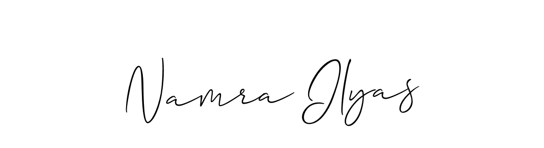 You should practise on your own different ways (Allison_Script) to write your name (Namra Ilyas) in signature. don't let someone else do it for you. Namra Ilyas signature style 2 images and pictures png