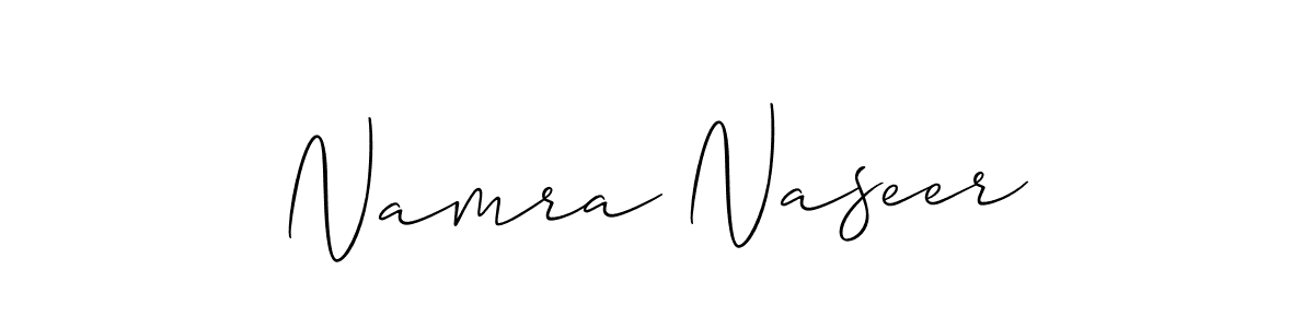 Make a beautiful signature design for name Namra Naseer. With this signature (Allison_Script) style, you can create a handwritten signature for free. Namra Naseer signature style 2 images and pictures png