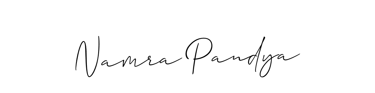 Make a short Namra Pandya signature style. Manage your documents anywhere anytime using Allison_Script. Create and add eSignatures, submit forms, share and send files easily. Namra Pandya signature style 2 images and pictures png