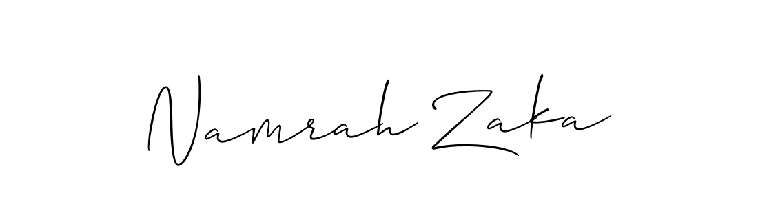 Design your own signature with our free online signature maker. With this signature software, you can create a handwritten (Allison_Script) signature for name Namrah Zaka. Namrah Zaka signature style 2 images and pictures png