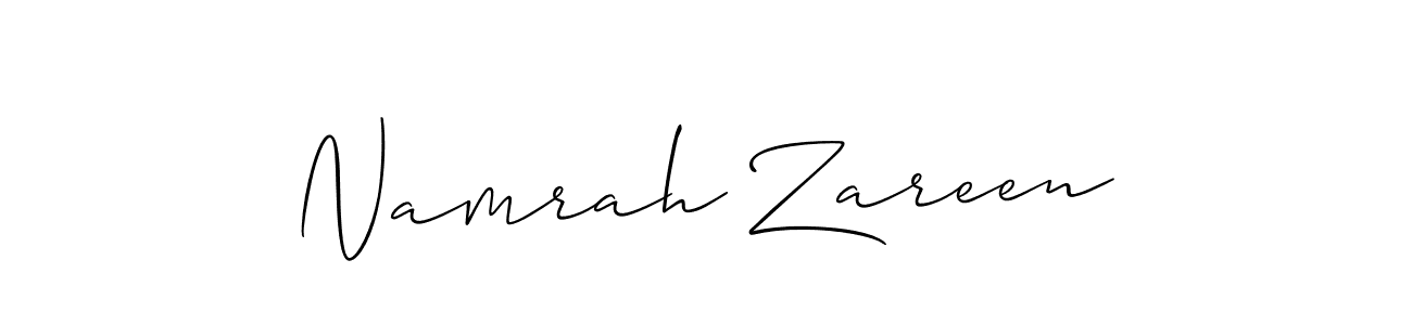 How to Draw Namrah Zareen signature style? Allison_Script is a latest design signature styles for name Namrah Zareen. Namrah Zareen signature style 2 images and pictures png