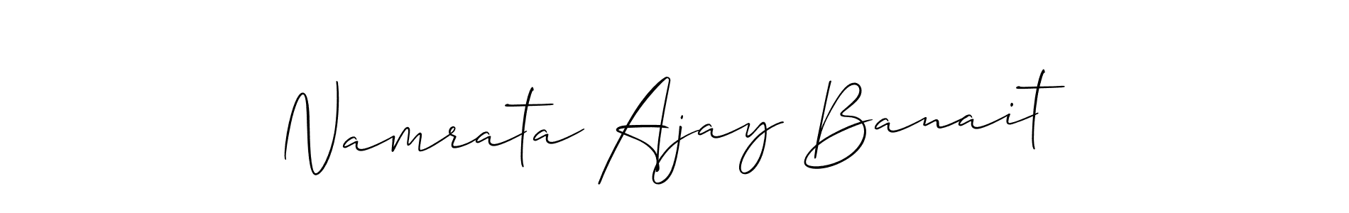 Also we have Namrata Ajay Banait name is the best signature style. Create professional handwritten signature collection using Allison_Script autograph style. Namrata Ajay Banait signature style 2 images and pictures png