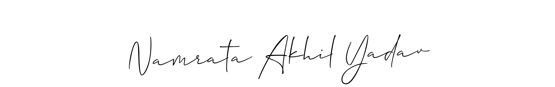 Design your own signature with our free online signature maker. With this signature software, you can create a handwritten (Allison_Script) signature for name Namrata Akhil Yadav. Namrata Akhil Yadav signature style 2 images and pictures png