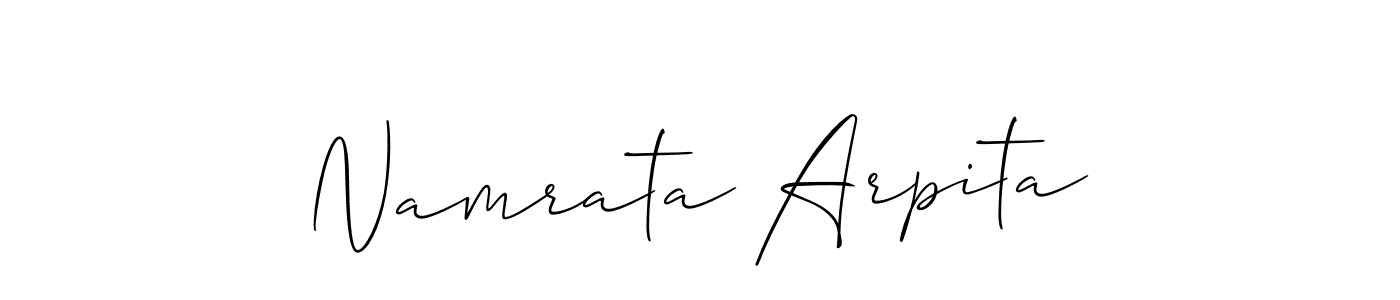 Also You can easily find your signature by using the search form. We will create Namrata Arpita name handwritten signature images for you free of cost using Allison_Script sign style. Namrata Arpita signature style 2 images and pictures png