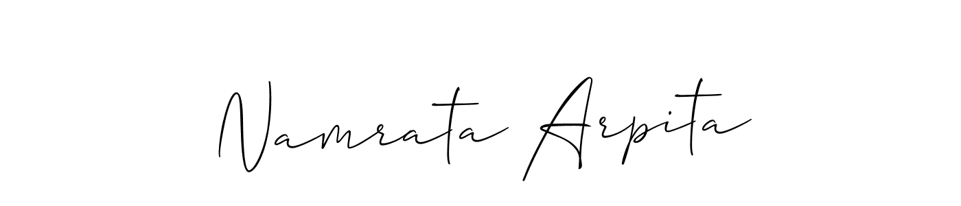 It looks lik you need a new signature style for name Namrata Arpita. Design unique handwritten (Allison_Script) signature with our free signature maker in just a few clicks. Namrata Arpita signature style 2 images and pictures png