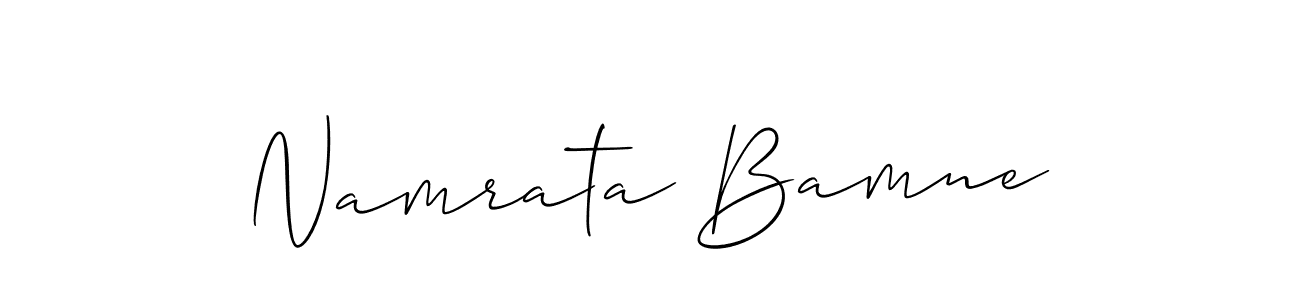 Allison_Script is a professional signature style that is perfect for those who want to add a touch of class to their signature. It is also a great choice for those who want to make their signature more unique. Get Namrata Bamne name to fancy signature for free. Namrata Bamne signature style 2 images and pictures png