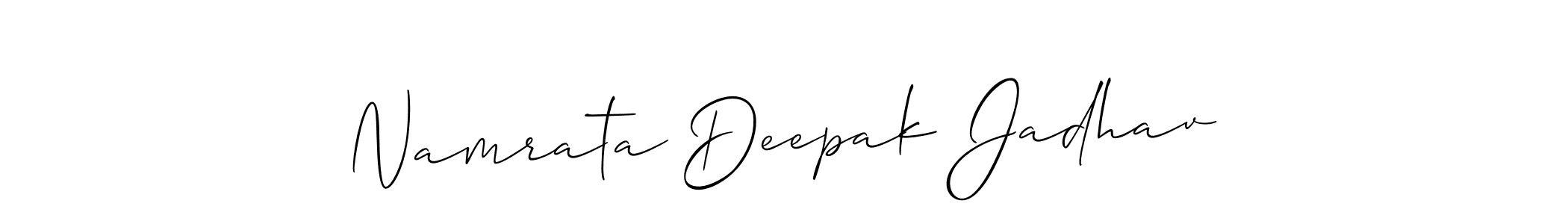 Also we have Namrata Deepak Jadhav name is the best signature style. Create professional handwritten signature collection using Allison_Script autograph style. Namrata Deepak Jadhav signature style 2 images and pictures png