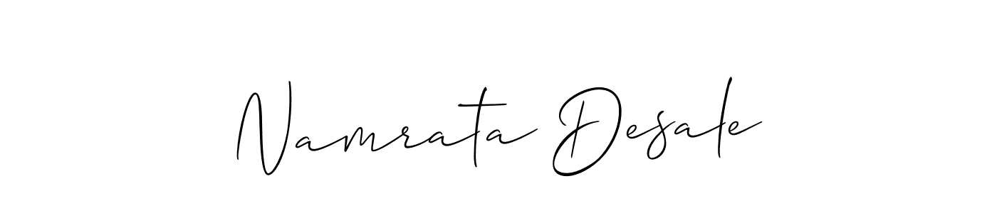 The best way (Allison_Script) to make a short signature is to pick only two or three words in your name. The name Namrata Desale include a total of six letters. For converting this name. Namrata Desale signature style 2 images and pictures png