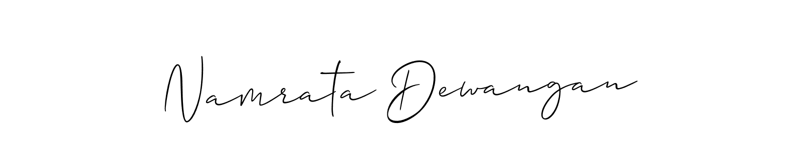 Make a beautiful signature design for name Namrata Dewangan. With this signature (Allison_Script) style, you can create a handwritten signature for free. Namrata Dewangan signature style 2 images and pictures png