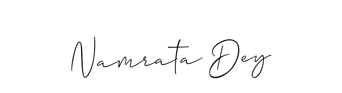 It looks lik you need a new signature style for name Namrata Dey. Design unique handwritten (Allison_Script) signature with our free signature maker in just a few clicks. Namrata Dey signature style 2 images and pictures png