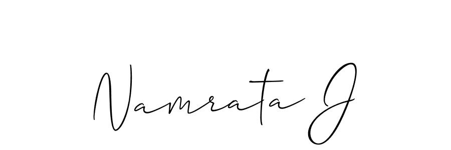 Use a signature maker to create a handwritten signature online. With this signature software, you can design (Allison_Script) your own signature for name Namrata J. Namrata J signature style 2 images and pictures png