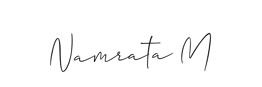 How to make Namrata M signature? Allison_Script is a professional autograph style. Create handwritten signature for Namrata M name. Namrata M signature style 2 images and pictures png