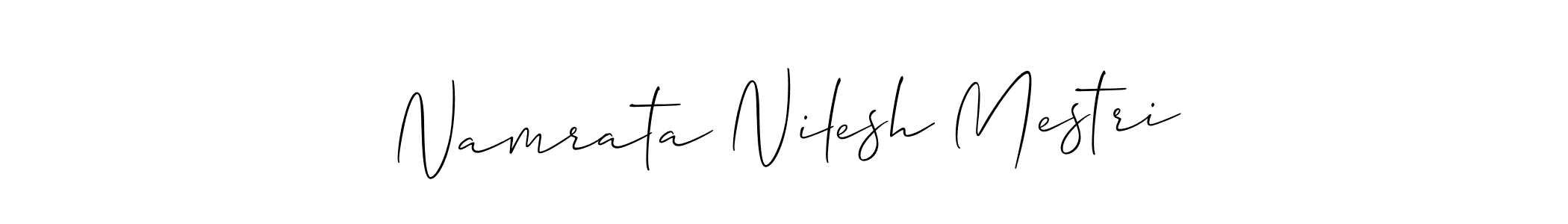 Allison_Script is a professional signature style that is perfect for those who want to add a touch of class to their signature. It is also a great choice for those who want to make their signature more unique. Get Namrata Nilesh Mestri name to fancy signature for free. Namrata Nilesh Mestri signature style 2 images and pictures png