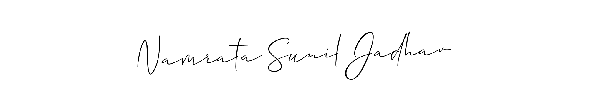 How to Draw Namrata Sunil Jadhav signature style? Allison_Script is a latest design signature styles for name Namrata Sunil Jadhav. Namrata Sunil Jadhav signature style 2 images and pictures png