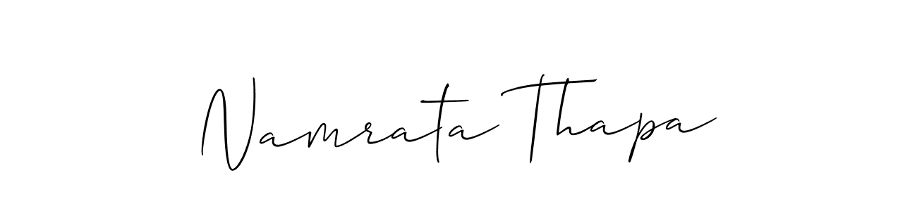 Design your own signature with our free online signature maker. With this signature software, you can create a handwritten (Allison_Script) signature for name Namrata Thapa. Namrata Thapa signature style 2 images and pictures png