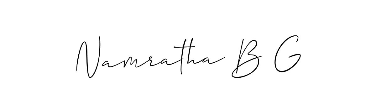 Make a beautiful signature design for name Namratha B G. With this signature (Allison_Script) style, you can create a handwritten signature for free. Namratha B G signature style 2 images and pictures png