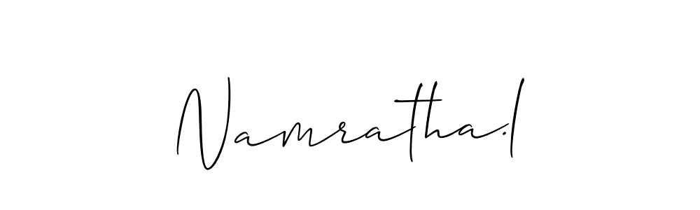 Make a beautiful signature design for name Namratha.l. With this signature (Allison_Script) style, you can create a handwritten signature for free. Namratha.l signature style 2 images and pictures png