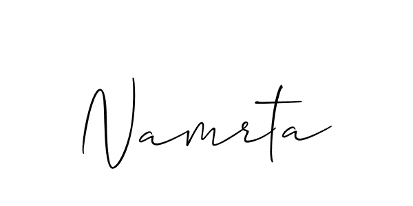 Design your own signature with our free online signature maker. With this signature software, you can create a handwritten (Allison_Script) signature for name Namrta. Namrta signature style 2 images and pictures png