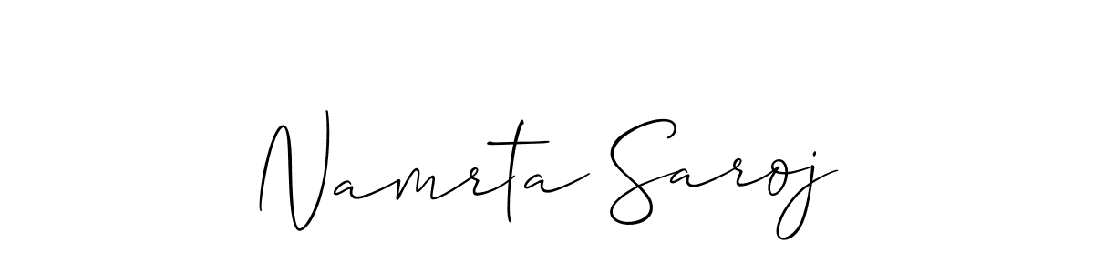 if you are searching for the best signature style for your name Namrta Saroj. so please give up your signature search. here we have designed multiple signature styles  using Allison_Script. Namrta Saroj signature style 2 images and pictures png